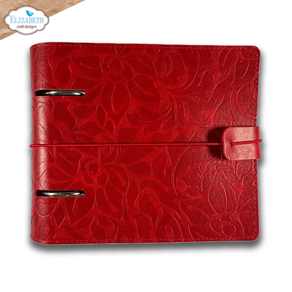 Elizabeth Craft Designs Cozy Comfort Memory Binder Square Page Festive Red Embossed by Everyday Memories