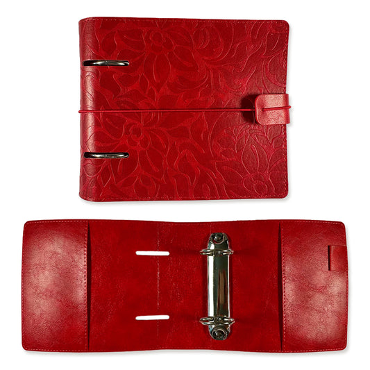 Elizabeth Craft Designs Cozy Comfort Memory Binder Square Page Festive Red Embossed by Everyday Memories
