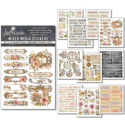 Ciao Bella Lost in Time Mixed Media Stickers (10pcs)