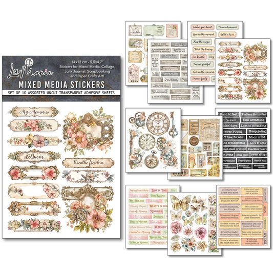 Ciao Bella Lost in Time Mixed Media Stickers (10pcs)