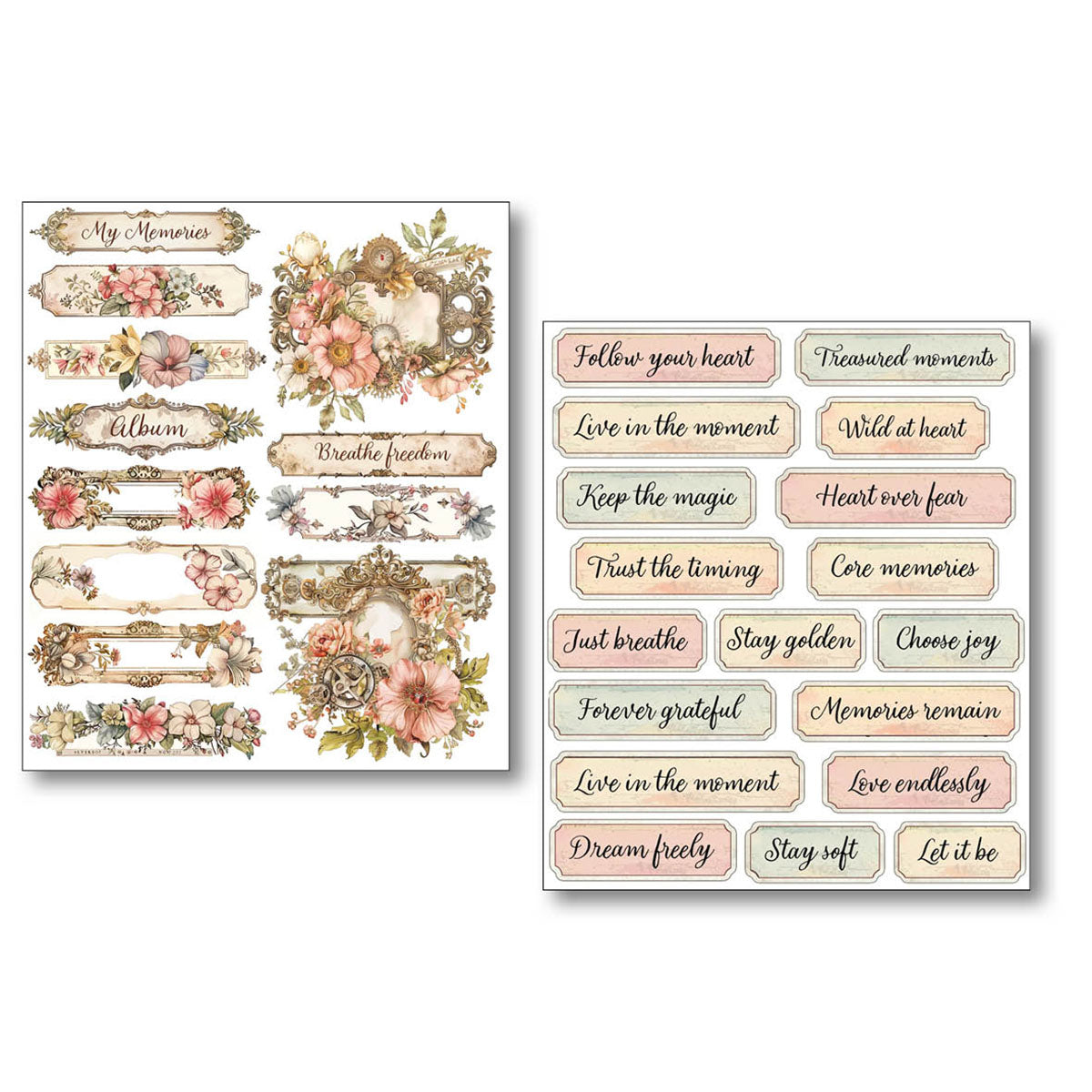 Ciao Bella Lost in Time Mixed Media Stickers (10pcs)