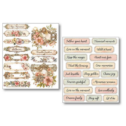 Ciao Bella Lost in Time Mixed Media Stickers (10pcs)