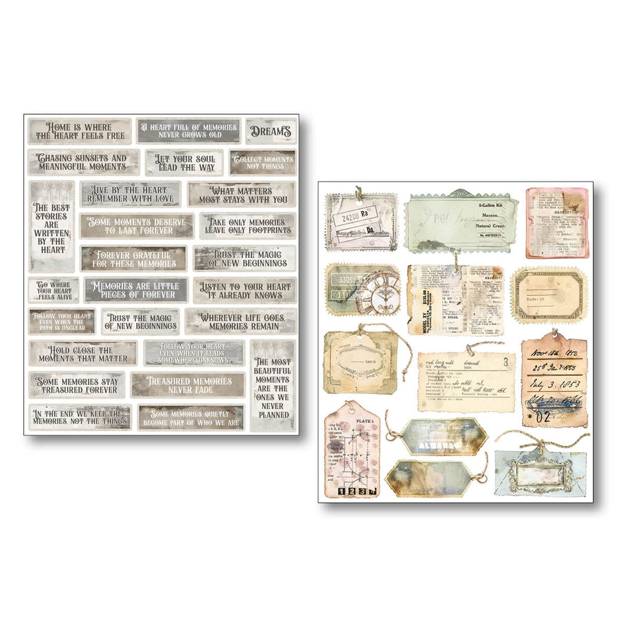 Ciao Bella Lost in Time Mixed Media Stickers (10pcs)