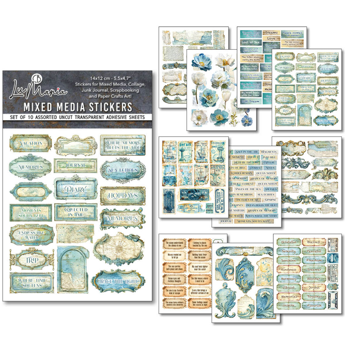 Ciao Bella Edge of the Ocean Mixed Media Stickers (10pcs)