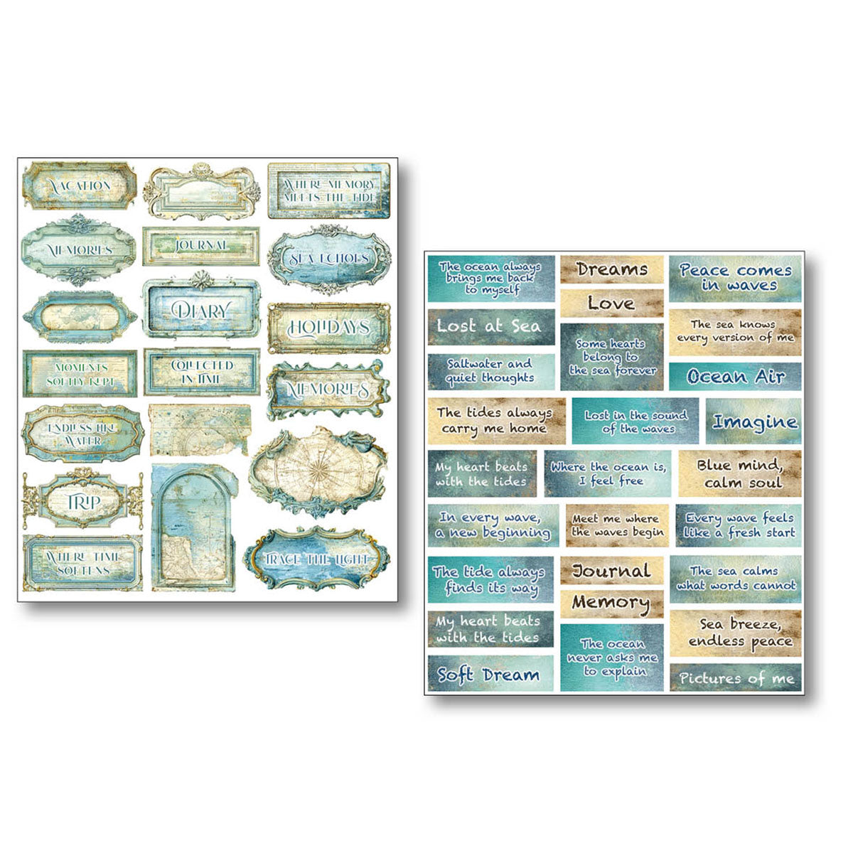 Ciao Bella Edge of the Ocean Mixed Media Stickers (10pcs)
