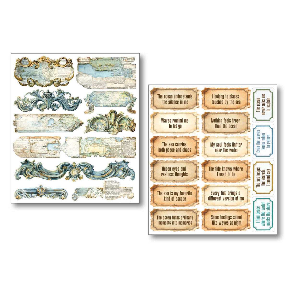 Ciao Bella Edge of the Ocean Mixed Media Stickers (10pcs)