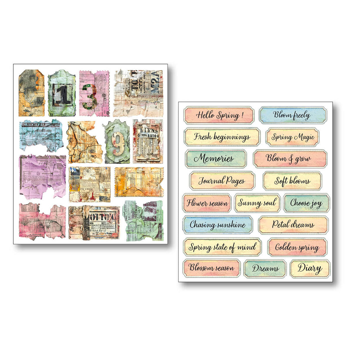 Ciao Bella The Sound of Spring Mixed Media Stickers (10pcs)