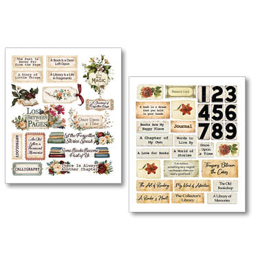 Ciao Bella Book Lovers Encyclopedia Art Stickers Transparent Adhesive Sheets (10pcs)