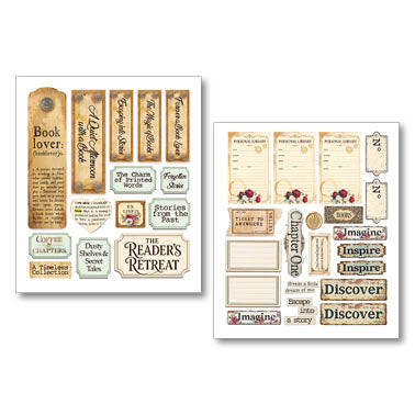 Ciao Bella Book Lovers Encyclopedia Art Stickers Transparent Adhesive Sheets (10pcs)