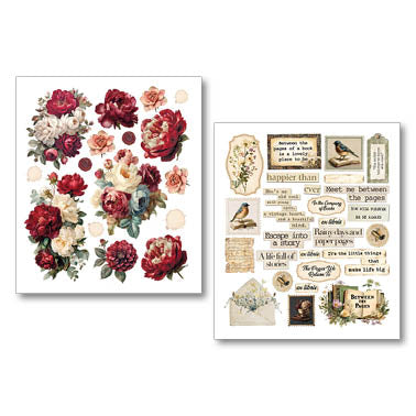 Ciao Bella Book Lovers Encyclopedia Art Stickers Transparent Adhesive Sheets (10pcs)