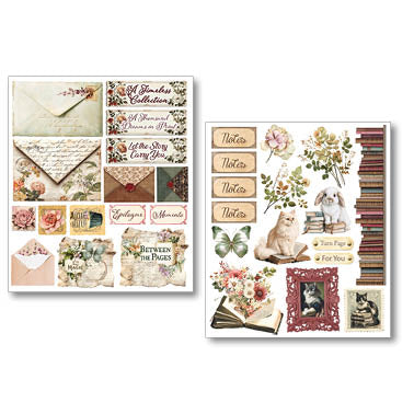 Ciao Bella Book Lovers Encyclopedia Art Stickers Transparent Adhesive Sheets (10pcs)