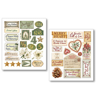 Ciao Bella Christamas Encyclopedia Art Stickers Transparent Adhesive Sheets (10pcs)