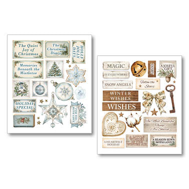 Ciao Bella Christamas Encyclopedia Art Stickers Transparent Adhesive Sheets (10pcs)