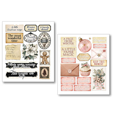 Ciao Bella Christamas Encyclopedia Art Stickers Transparent Adhesive Sheets (10pcs)