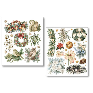 Ciao Bella Christamas Encyclopedia Art Stickers Transparent Adhesive Sheets (10pcs)