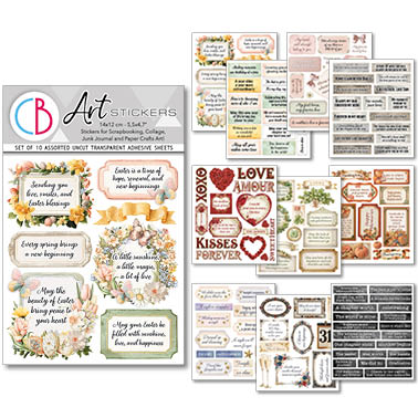 Ciao Bella All Occasions Encyclopedia Art Stickers Transparent Adhesive Sheets (10pcs)