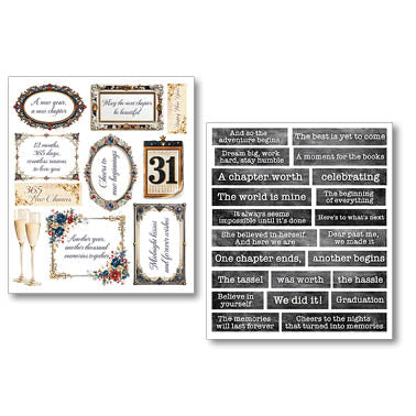 Ciao Bella All Occasions Encyclopedia Art Stickers Transparent Adhesive Sheets (10pcs)