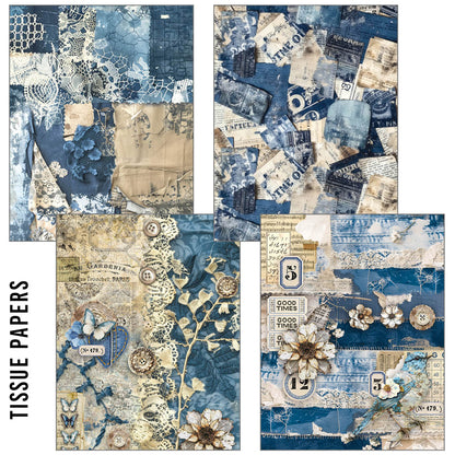 Ciao Bella Craftmix Mixed A5 Paper Pack Urban Blue Denim (8pcs)