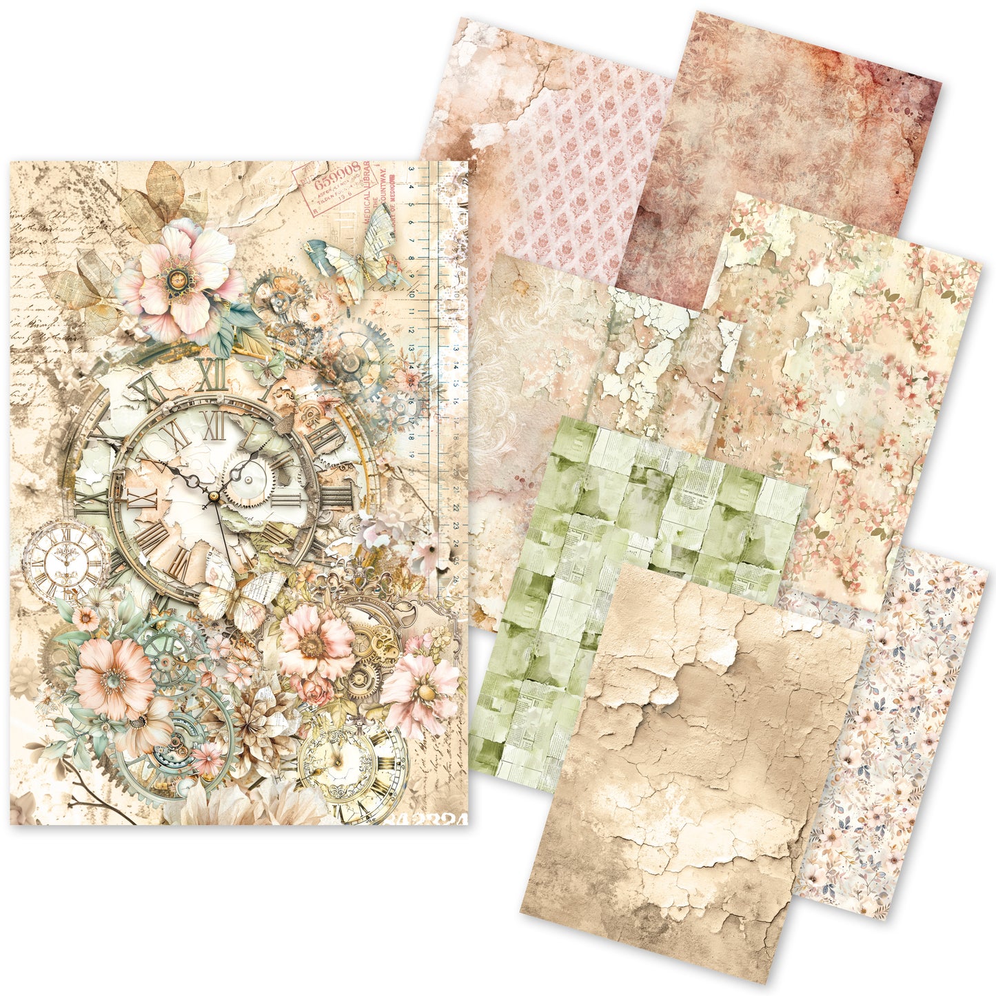 Ciao Bella Lost in Time Craftmix Mixed A5 Paper Pack (8pcs)
