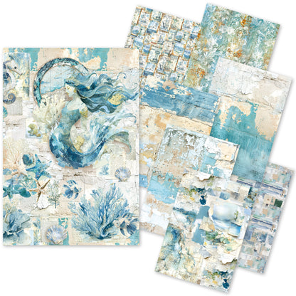 Ciao Bella Edge of the Ocean Craftmix Mixed A5 Paper Pack (8pcs)