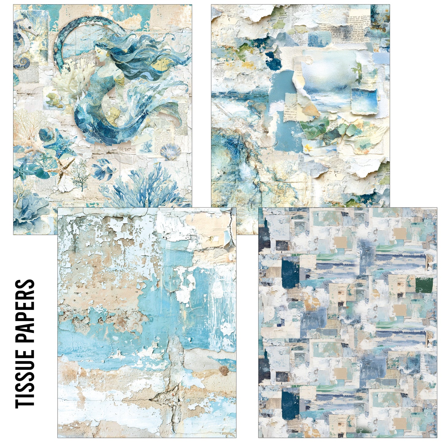Ciao Bella Edge of the Ocean Craftmix Mixed A5 Paper Pack (8pcs)