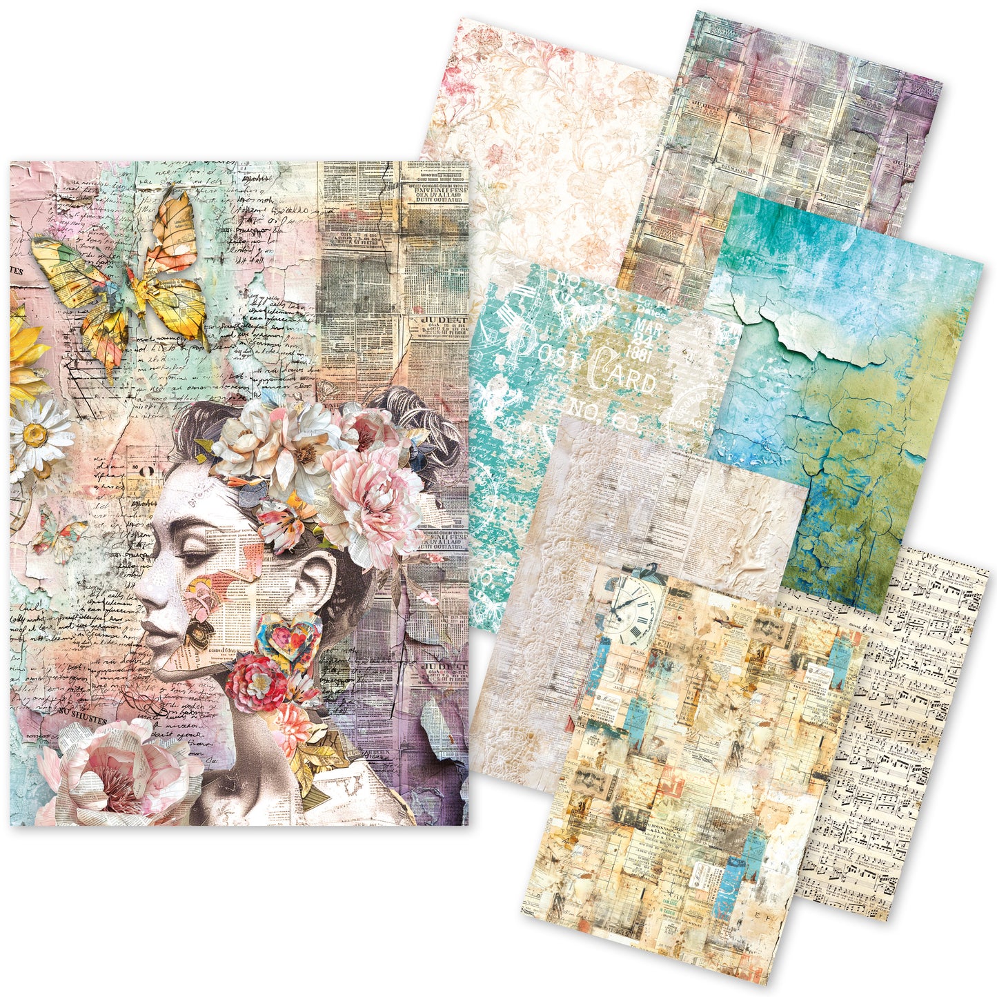 Ciao Bella The sound of Spring Craftmix Mixed A5 Paper Pack (8pcs)
