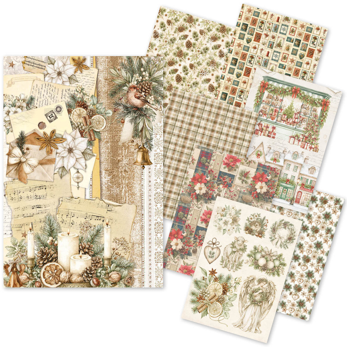 Ciao Bella Christmas Craftmix Mixed A5 Paper Pack (8pcs)
