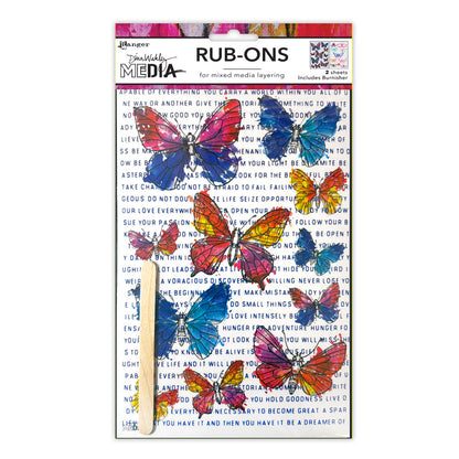 Ranger Dina Wakley MEdia Rub-ons - Flutters