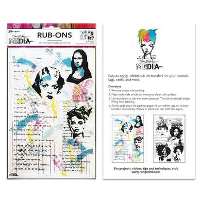 Ranger Dina Wakley MEdia Rub-Ons On Their Mind
