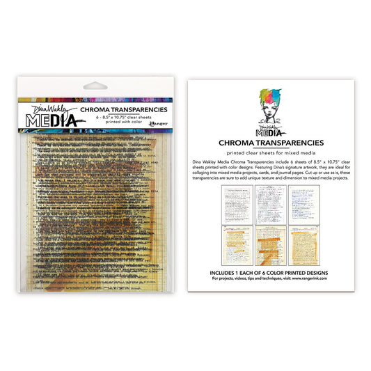 Ranger Dina Wakley Media Chroma Transparencies - Typed Quotes