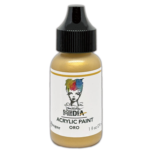 Ranger Dina Wakley MEdia Heavy Body Acrylic Paints 1 oz. Bottled Paints - Oro