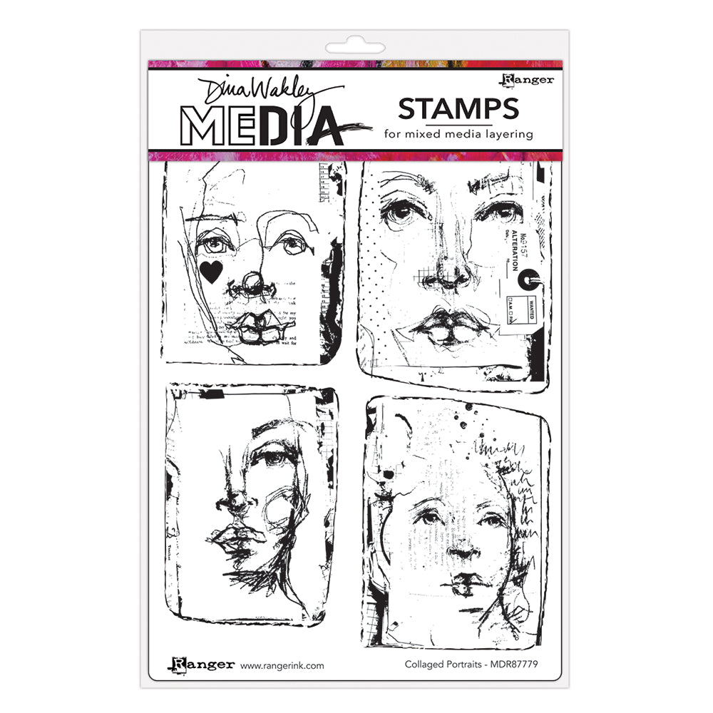 Ranger Dina Wakley MEdia Cling Stamp - Collaged Portraits