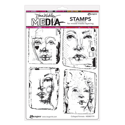 Ranger Dina Wakley MEdia Cling Stamp - Collaged Portraits