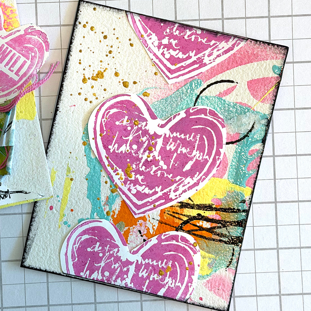 Ranger Dina Wakley MEdia Cling Stamps - Filled Hearts