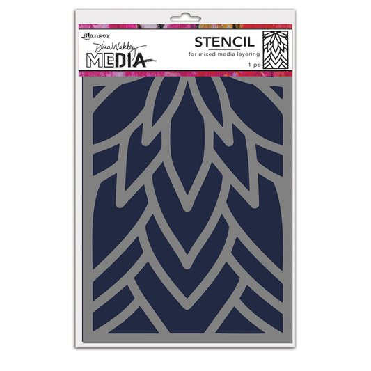 Ranger Dina Wakley MEdia Stencil - Flowing Petals