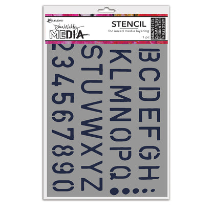 Ranger Dina Wakley MEdia Stencil - School Style Alpha