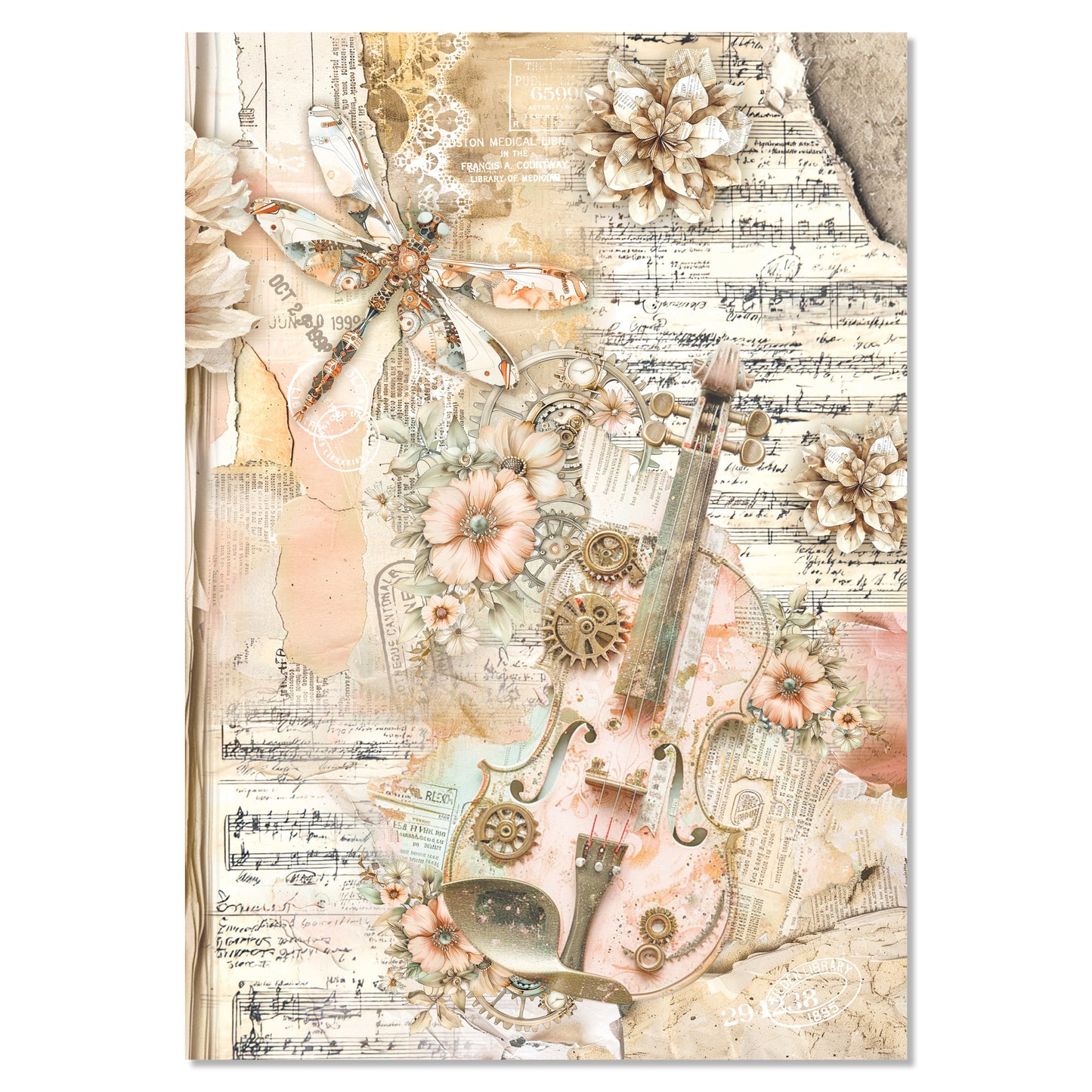 Ciao Bella Lost in Time A4 Mixed Media Rice Paper (4pcs)