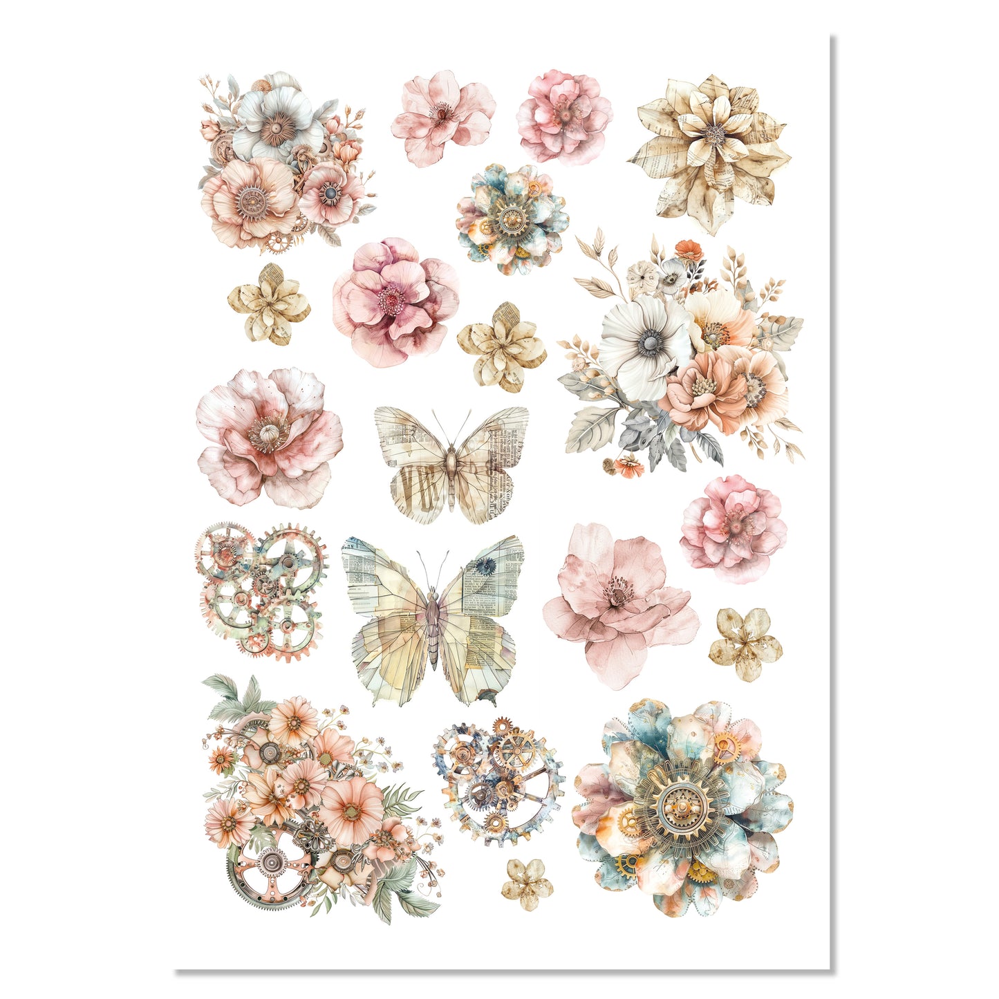 Ciao Bella Lost in Time A4 Mixed Media Rice Paper (4pcs)