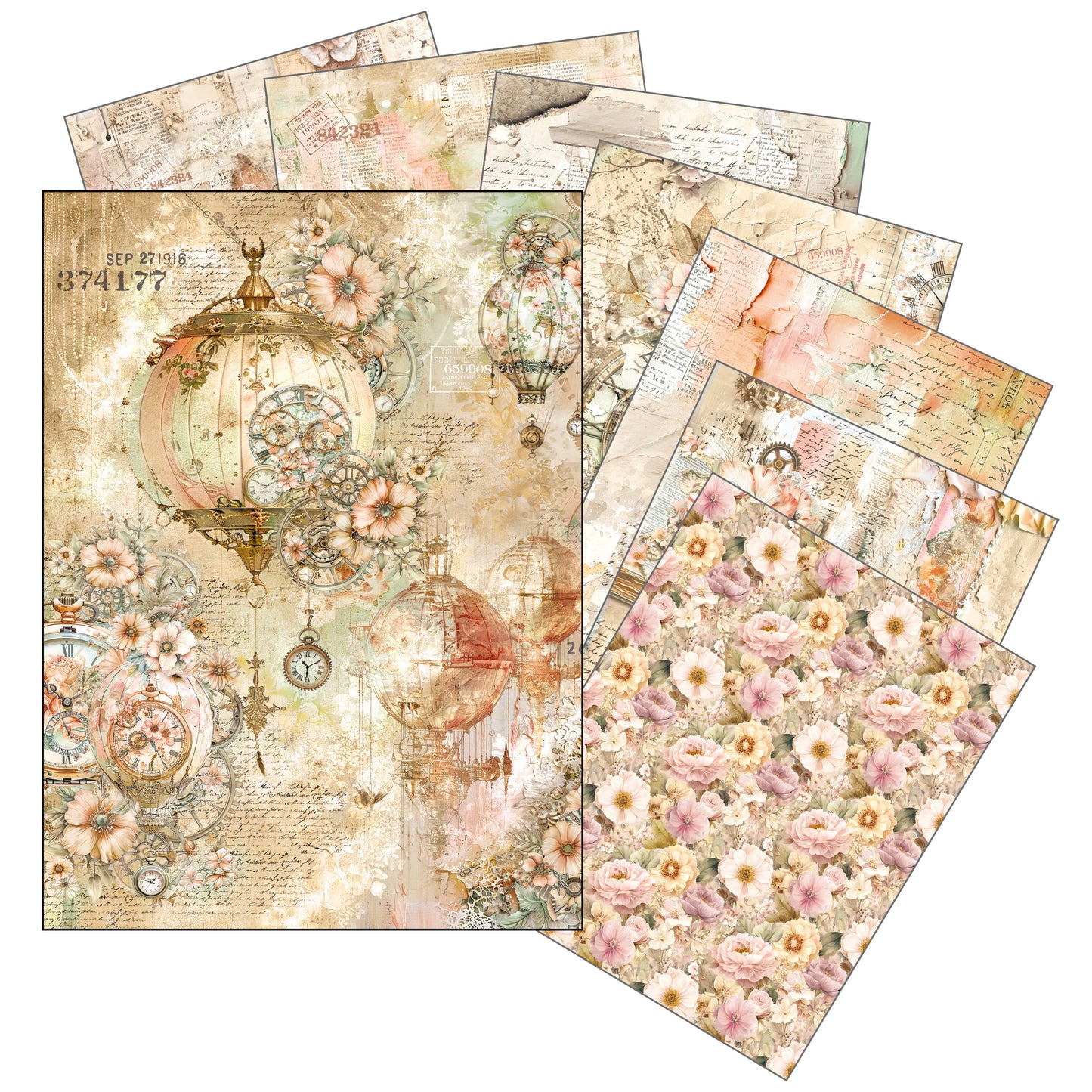 Ciao Bella Lost in Time A5 Rice Paper Mixed (8pcs)