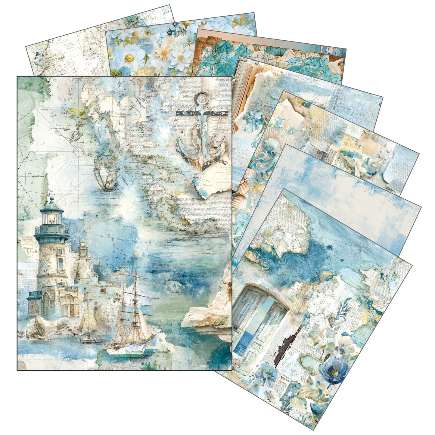 Ciao Bella Edge of the Ocean A5 Rice Paper Mixed (8pcs)