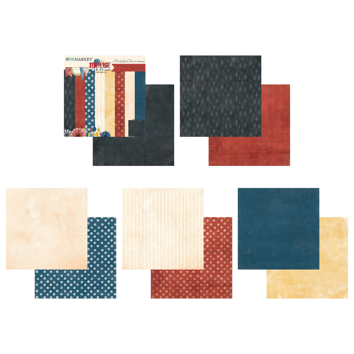 49 And Market Mouse & Co. 12x12 Inch Solids Collection Pack by Michelle Coleman