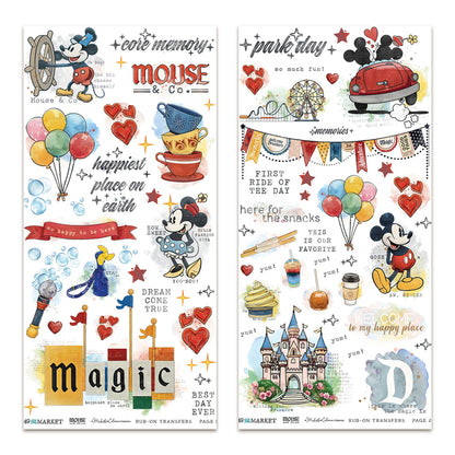 49 And Market Mouse & Co. 6x12 Inch Essential Rub-on Transfer Set by Michelle Coleman