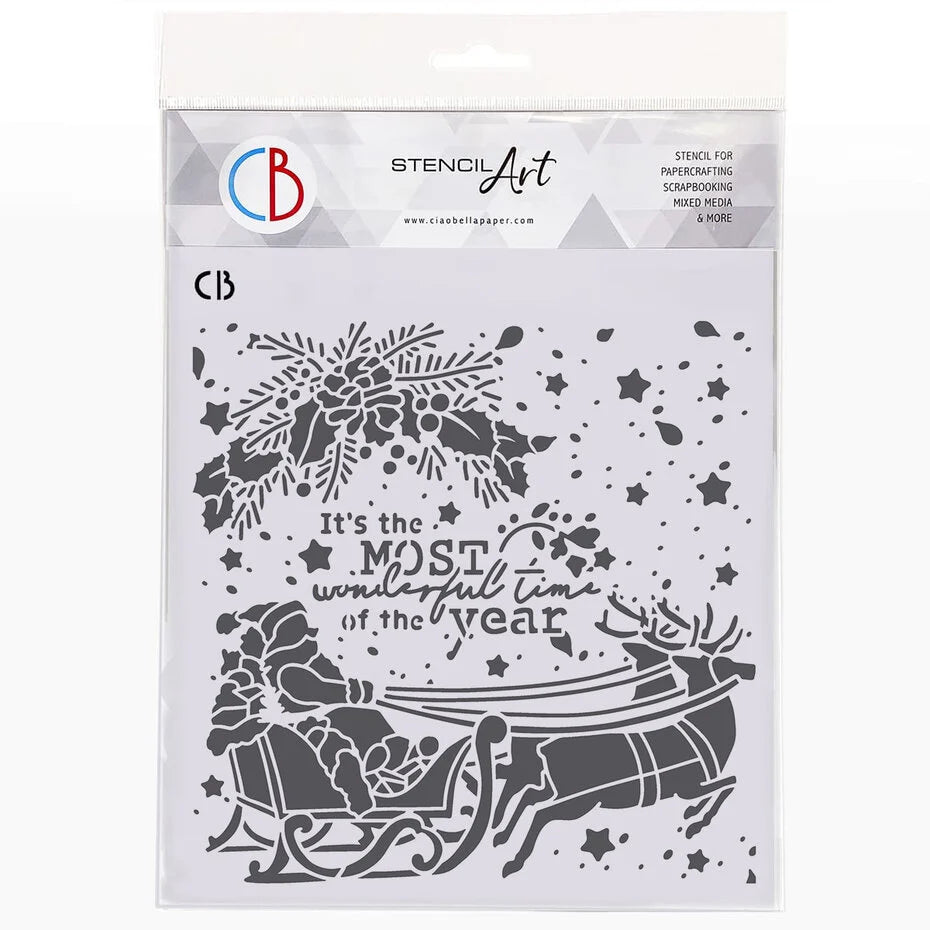 Ciao Bella Toy Shop 8x8 Inch Texture Stencil Wonderful Time