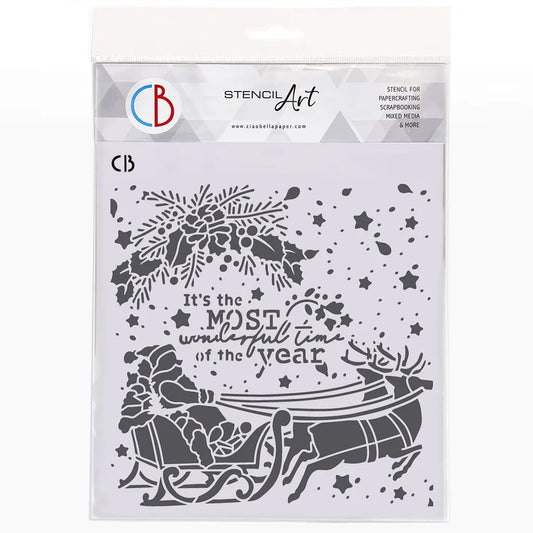 Ciao Bella Toy Shop 8x8 Inch Texture Stencil Wonderful Time