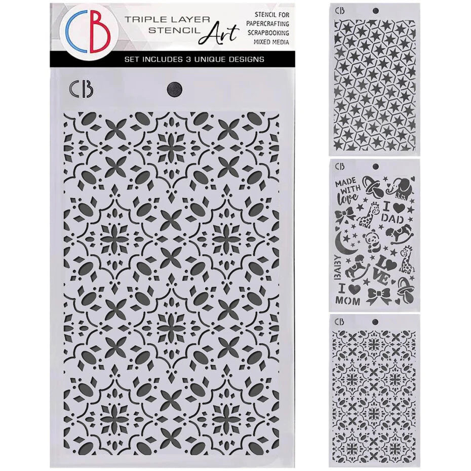 Ciao Bella Toy Shop 5x8 Inch Stencil Mix Triple Layer Set