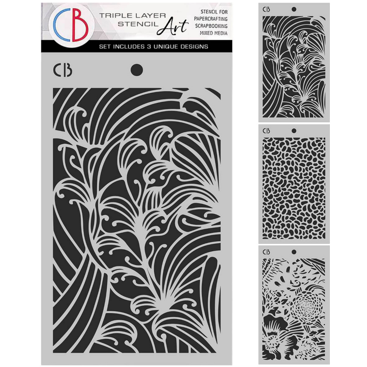 Ciao Bella Book Lovers 5x8 Inch Stencil Mix Triple Layer Set