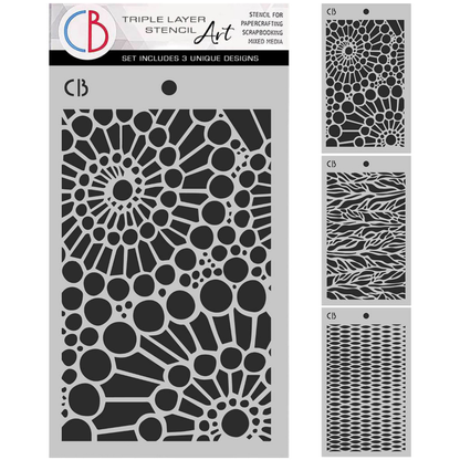 Ciao Bella An Artist journey 5x8 Inch Stencil Mix Triple Layer Set