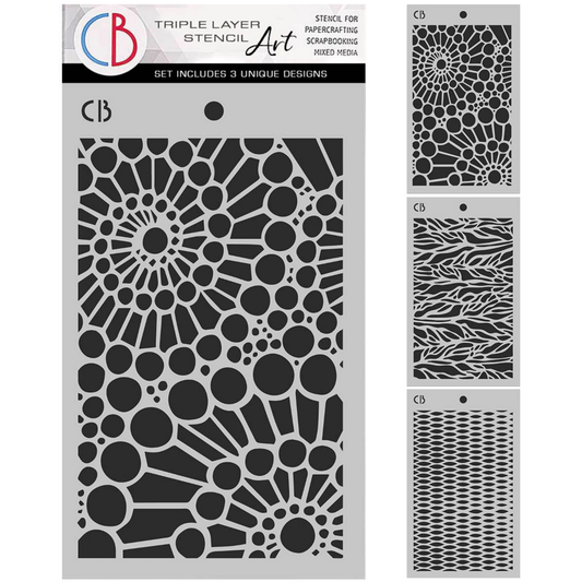 Ciao Bella An Artist journey 5x8 Inch Stencil Mix Triple Layer Set