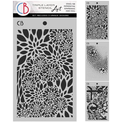 Ciao Bella Polar Railway 5x8 Inch Stencil Mix Triple Layer Set