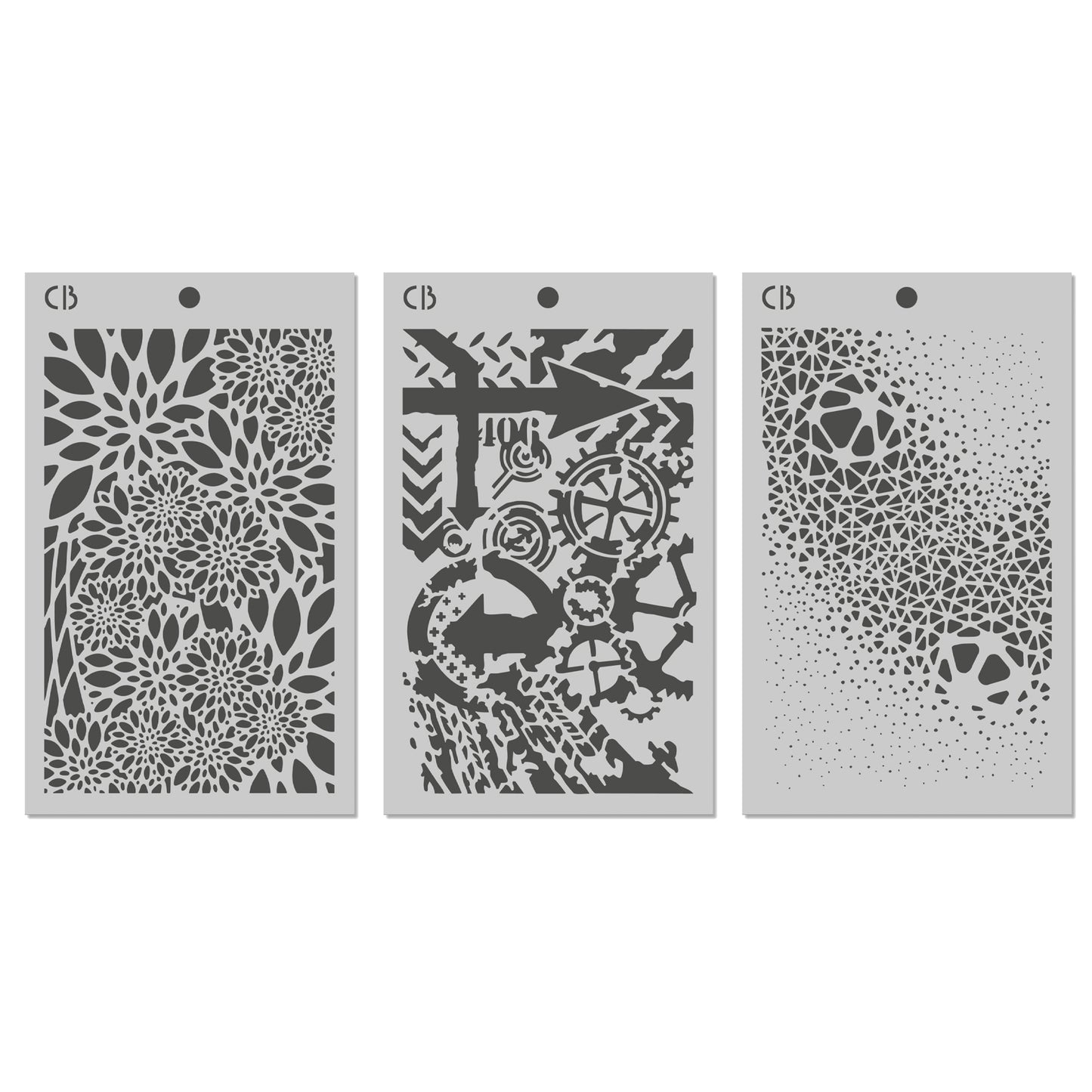 Ciao Bella Polar Railway 5x8 Inch Stencil Mix Triple Layer Set